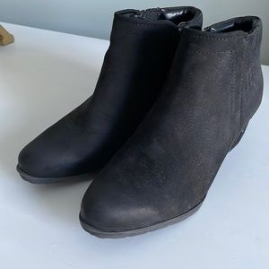 Blonde Black Suede Booties